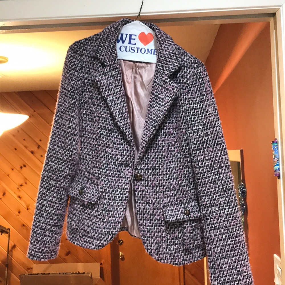 Pink black and white blazer!